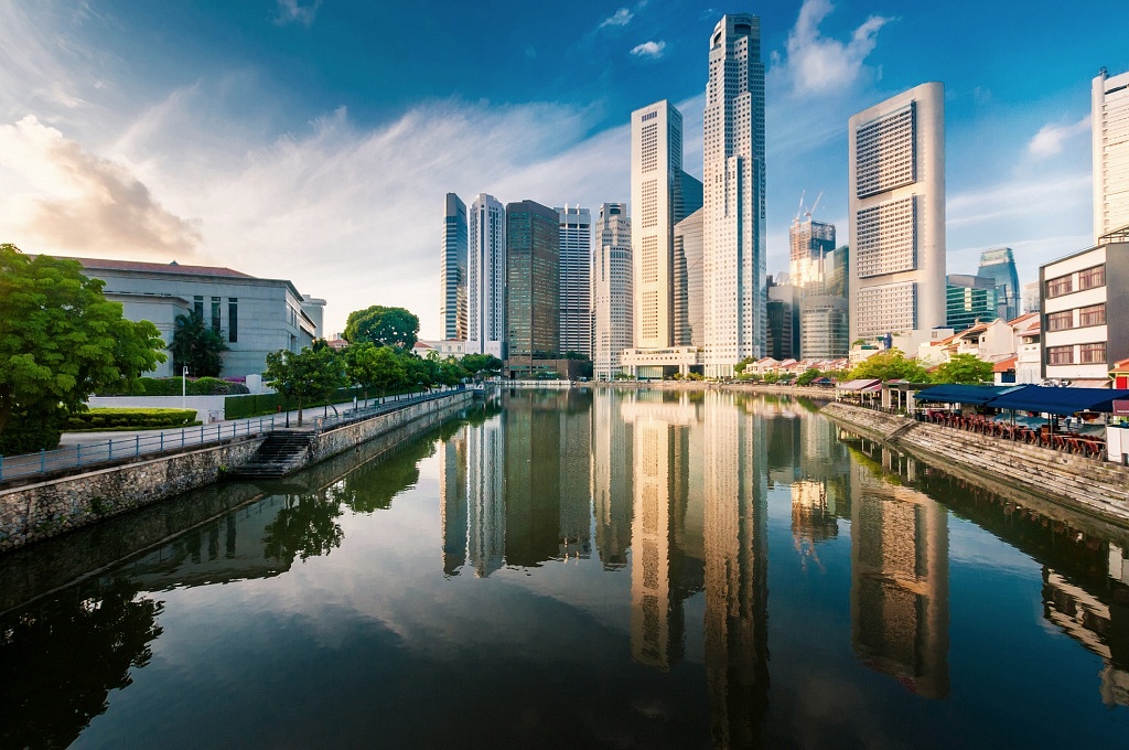 Panoramic View of Singapore at Dusk